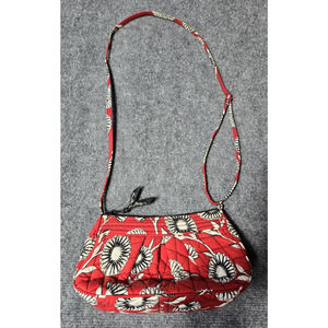 Vera Bradley Deco Daisy Crossbody Purse Purse Floral Handbag Quilted Red White